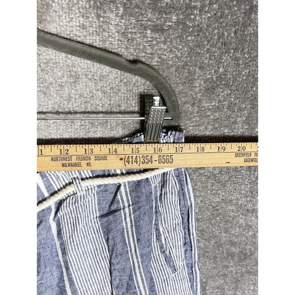 Sigrid Olsen Linen Cotton Striped Pull On Pants Womens Size XL Blue Rope Belt - Picture 5 of 8